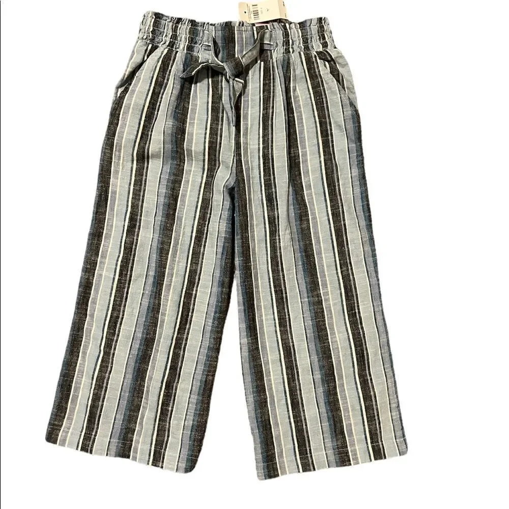 Justice Blue stripes  Girls Knaki Pant sz 8